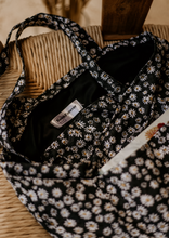 Load image into Gallery viewer, Black Floral Tote Bag