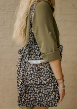 Load image into Gallery viewer, Black Floral Tote Bag