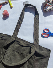 Load image into Gallery viewer, Grey Corduroy Tote Bag