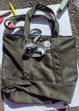 Load image into Gallery viewer, Grey Corduroy Tote Bag