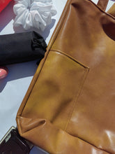 Load image into Gallery viewer, Brown Faux Leather Tote Bag